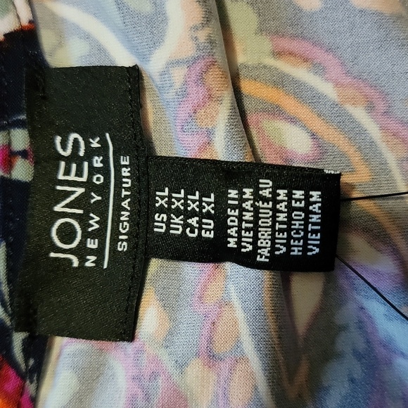 Jones New York Purple and Pink Relaxed Blouse - Picture 5 of 5